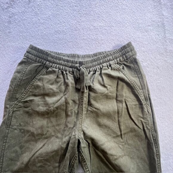 J. Crew Point Sur Army Green Linen Blend Pull On Jogger Pants- Size 00 - Picture 3 of 11